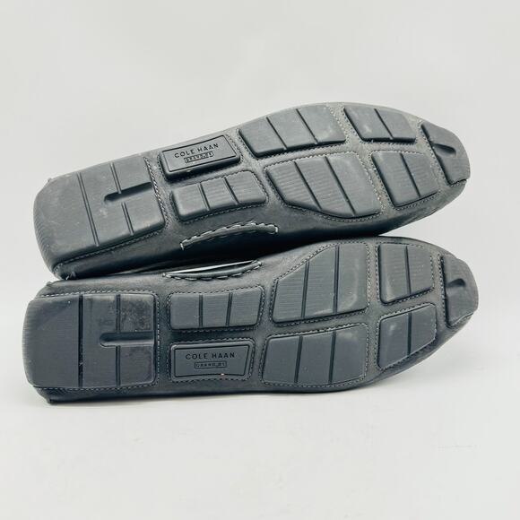 Cole Haan Shoes Mens 11.5 Black Leather Driving Moccasins Vtg Horsebit Loafers - Picture 10 of 13